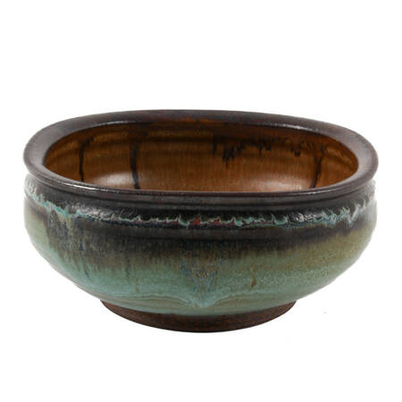 Artist Signed Studio Art Pottery Drip Glaze Bowl