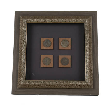 Framed Shadow Box of Ancient Chinese Buddhist Coins