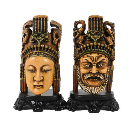 Pair of Chinese Resin Figural Bookends
