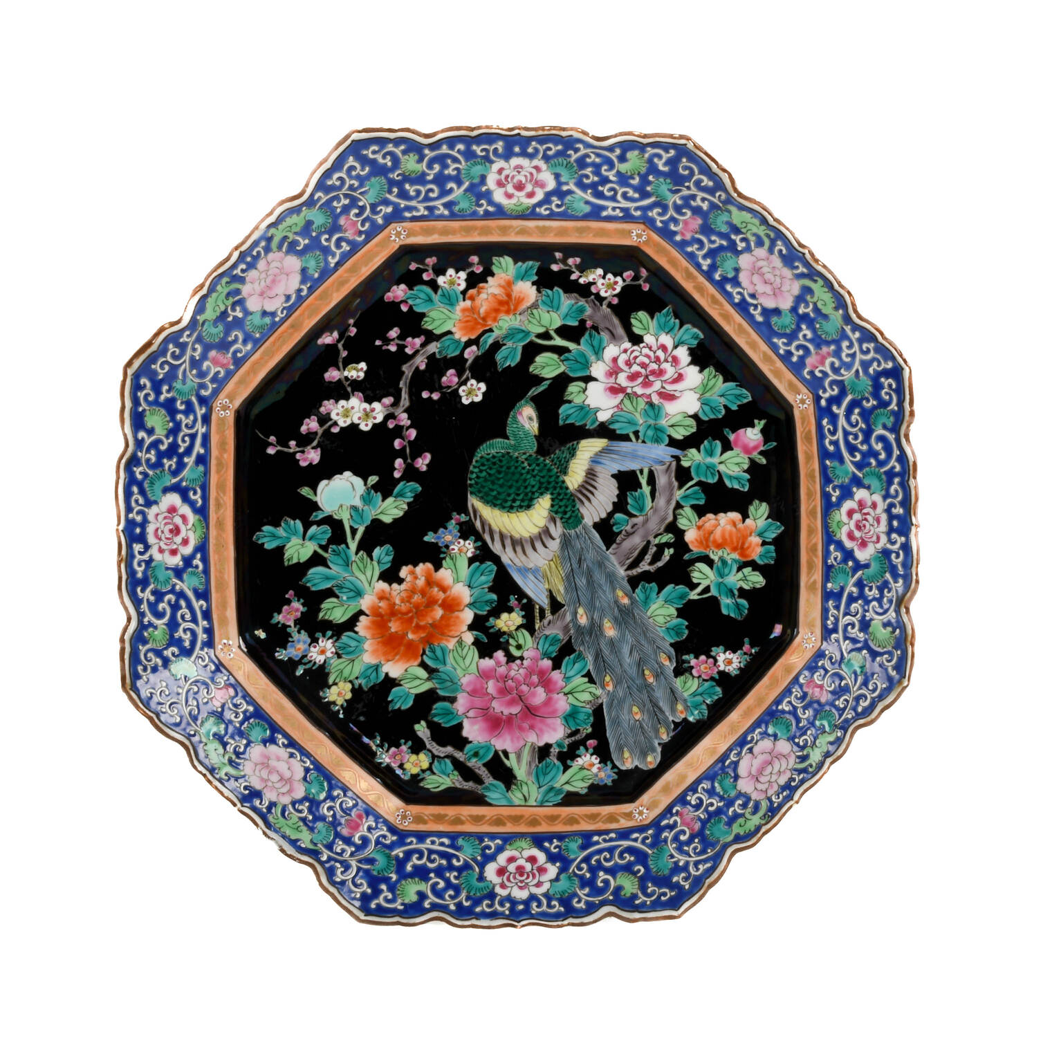 Chinese Famille Noir Porcelain Platter