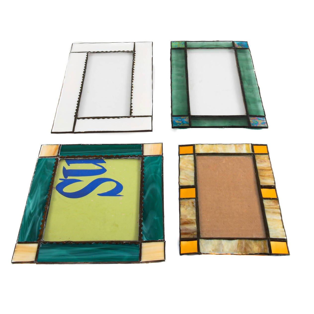 Grouping of Four Stain-Glass Picture Frames
