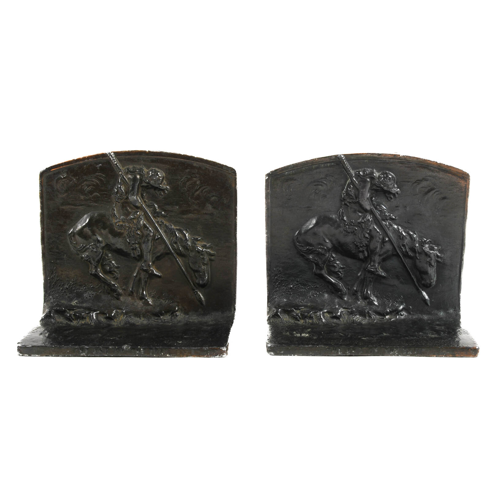 Bronze Native American End of the Trail Bookends