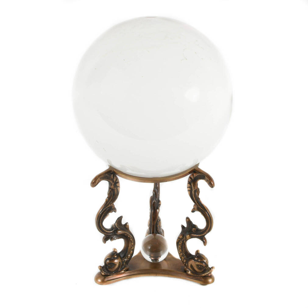 Crystal Ball with Dolphin Stand