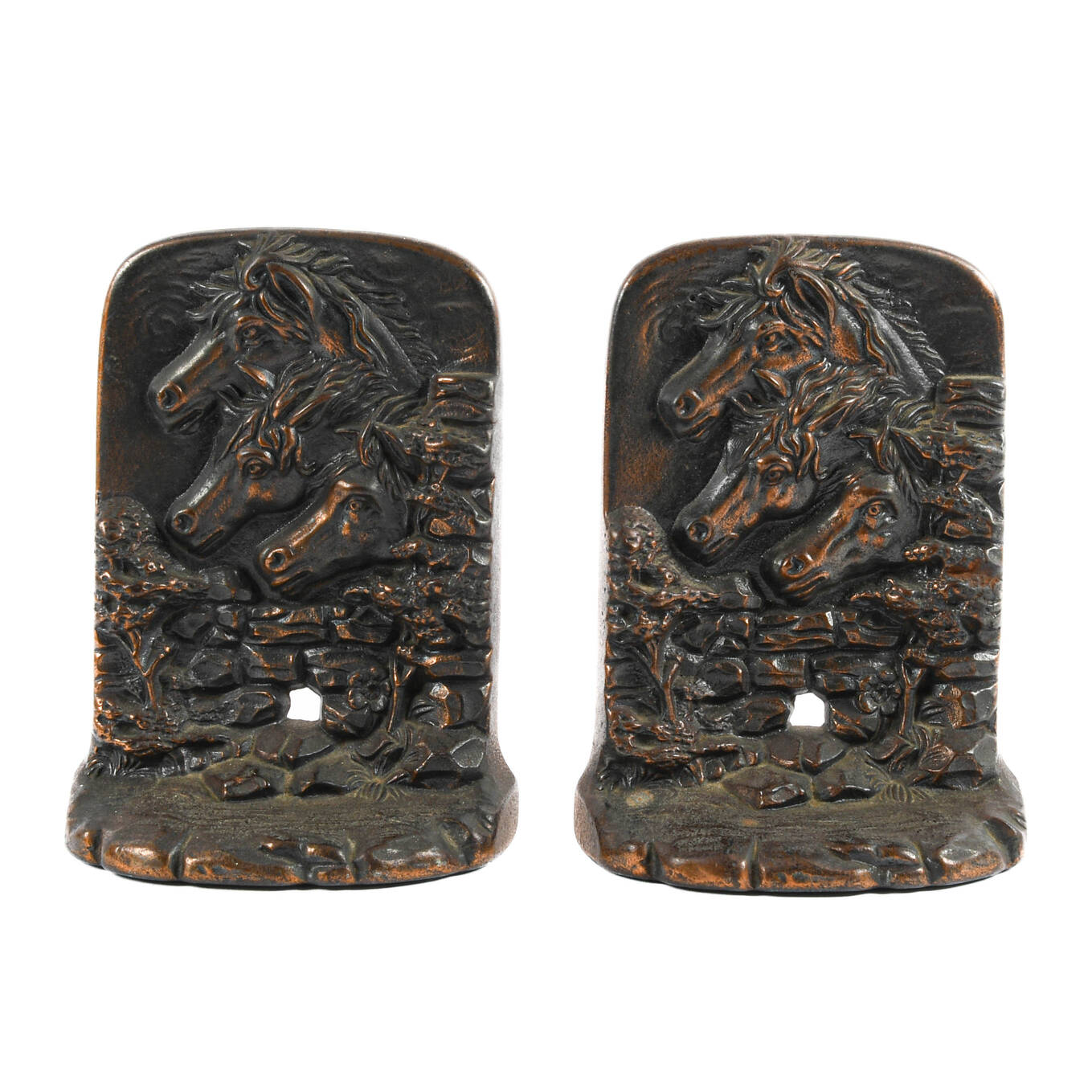 Art Deco Era Cast Iron Horse Motif Bookends