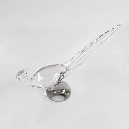 Mid-Century Modern Crystal Art Glass Bird Sculpture