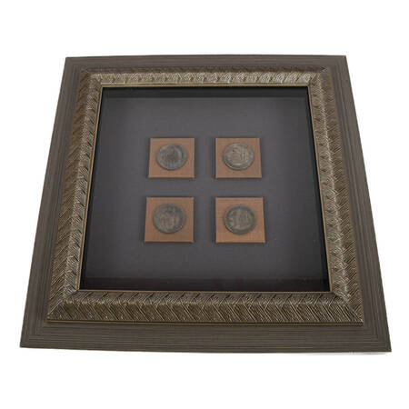 Framed Shadow Box of Ancient Chinese Buddhist Coins