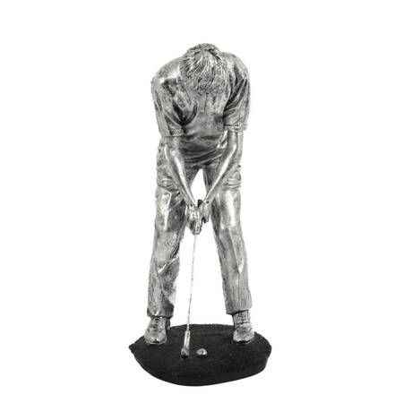 Silver Resin Golfer Sculpture