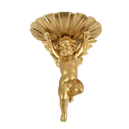 Antique Italian Carved and Gilt Wood Figural Cherub Shelf