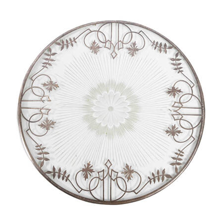 Art Nouveau Glass Trivet with Silver Overlay