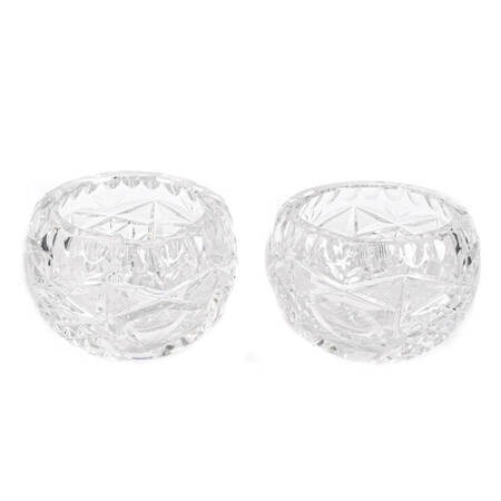 Pair of Round Cut Crystal Ashtrays