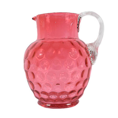 Victorian Cranberry Coin Dot Jug