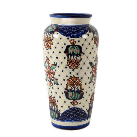 Talavera-Style Mexican Pottery Vase
