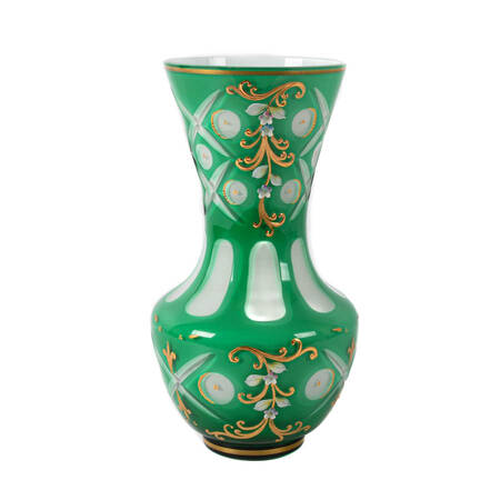 Antique Bohemian Enamel Painted Vase