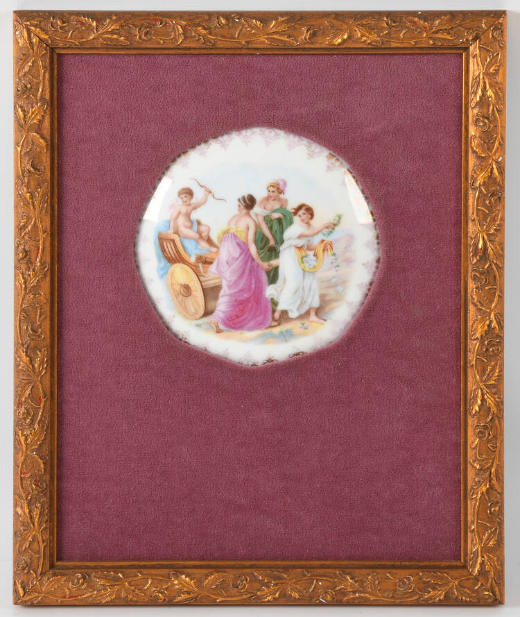 Framed French Porcelain Portrait Plaque
