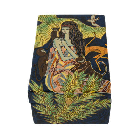 Decorated Lacquerware Lift-Top Box