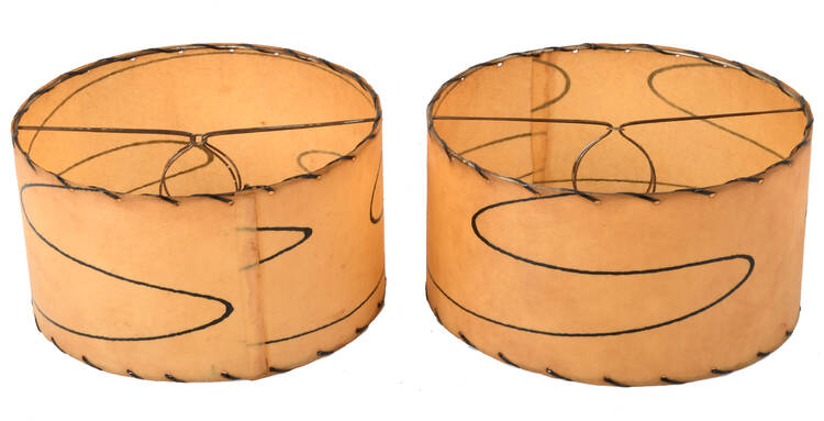 Pair of Mid-Century Modern Small Atomic Shades
