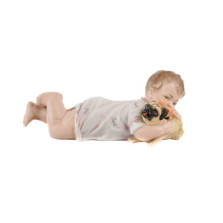 Bisque Piano Baby and Dog Grouping