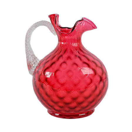 Victorian Cranberry Coin Dot Pitcher