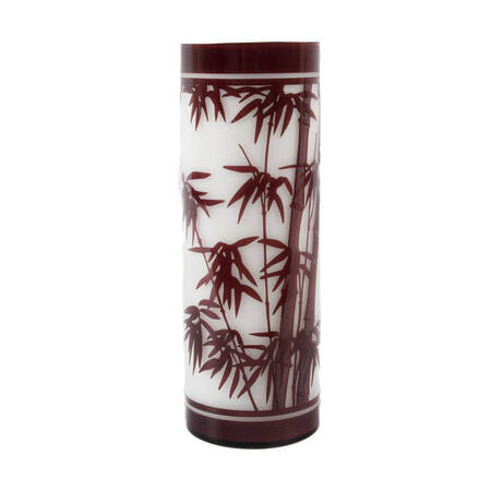 Overlay Cameo Etched Vase White And Purple