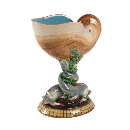 Antique Minton Majolica Nautilus Shell