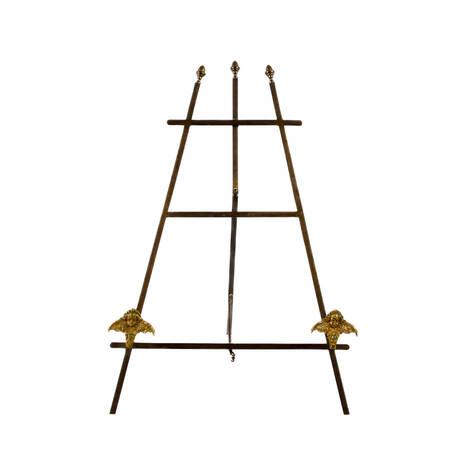 Brass Tabletop Easel with Figural Angel Motifs
