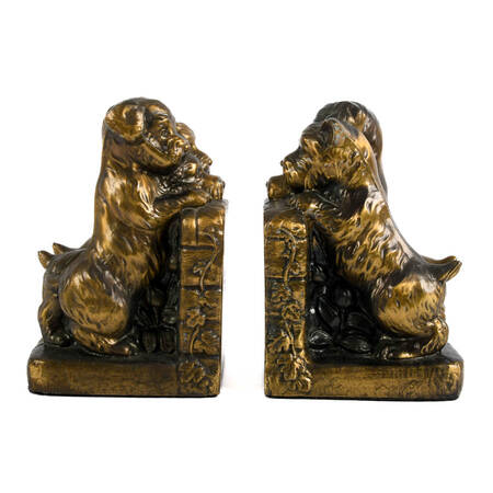 Pair of Mid-Century Modern Cast Metal Terrier Dog Bookends