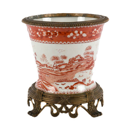 Hand-Painted Footed Chinese Porcelain Planter