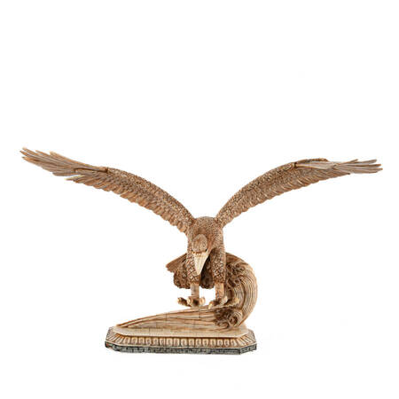 Large Carved Bone Eagle Sculpture