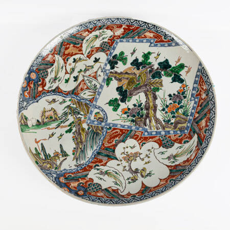 Oversized Antique Chinese Famille Verte Porcelain Charger