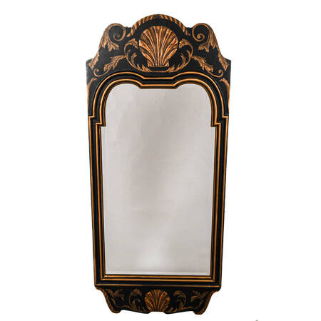 Black and Gold Painted Shell Mirror