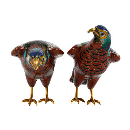 Pair of Chinese Cloisonné Birds