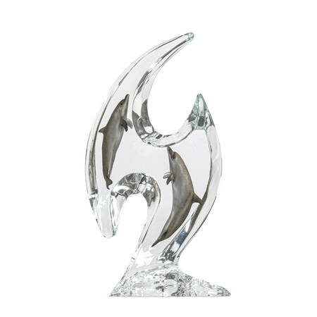 Signed Dan Medina Limited-Edition 393/2001 Lucite Dolphin Sculpture