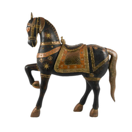 Life-Size Carved Wood and Metal Carousel Horse