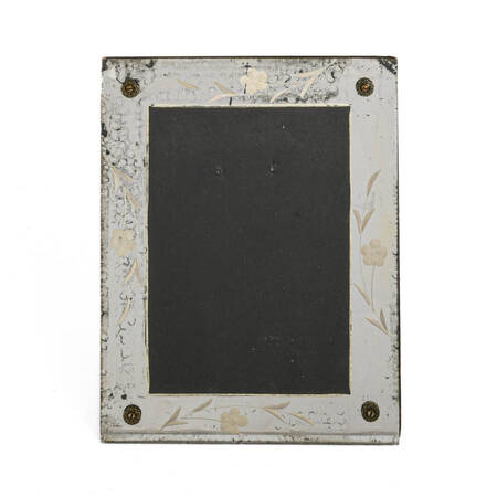 Art Deco Mirrored Glass Floral Picture Frame