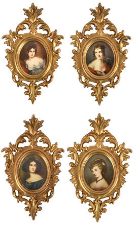 Four Piece Miniature Gilt Wood Frames