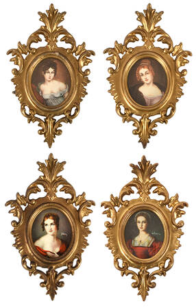 Four Miniature Gilt Wood Frames