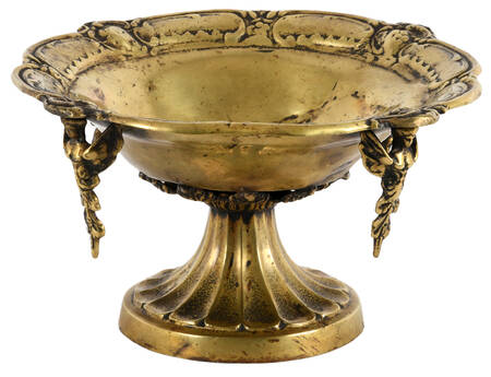 Bronze Compote Pedestal with Decorated Griffin Motifs