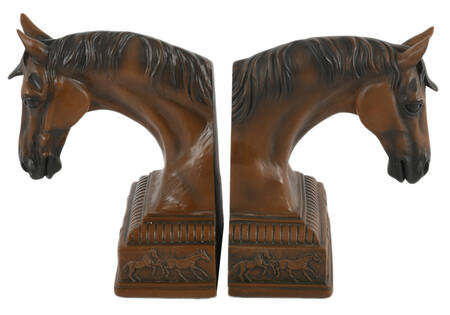Pair of Composition Horse Head Bust Bookends