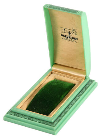 Art Nouveau Green Celluloid Jewelry Box