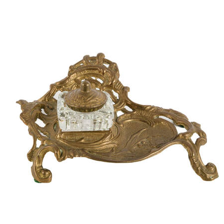Victorian Brass Inkwell