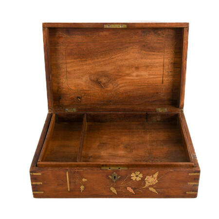 Antique Marquetry Inlaid Document Box