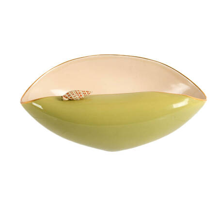 L'Objet Meridian Green Oval Seashell Bowl