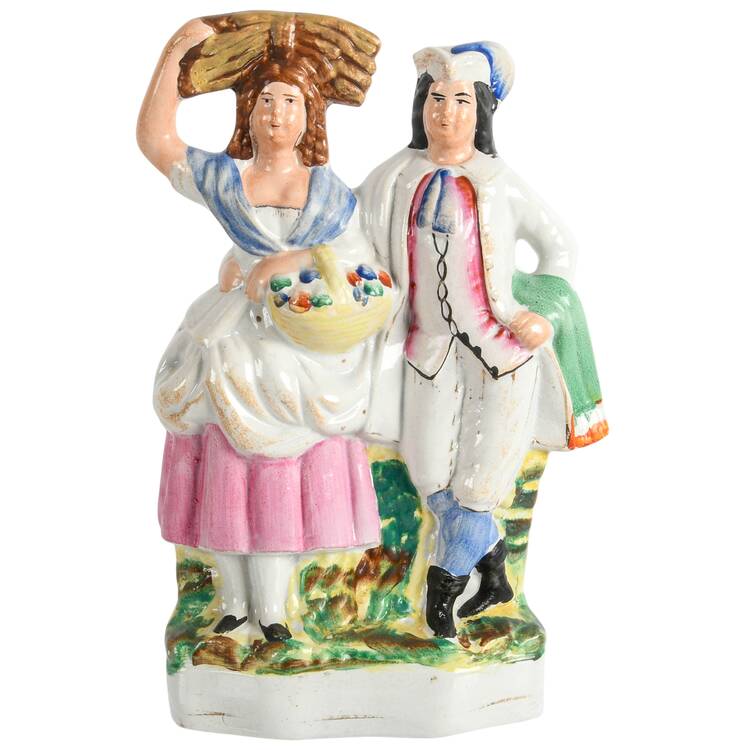 Antique 19th-Century Staffordshire Couple Figure