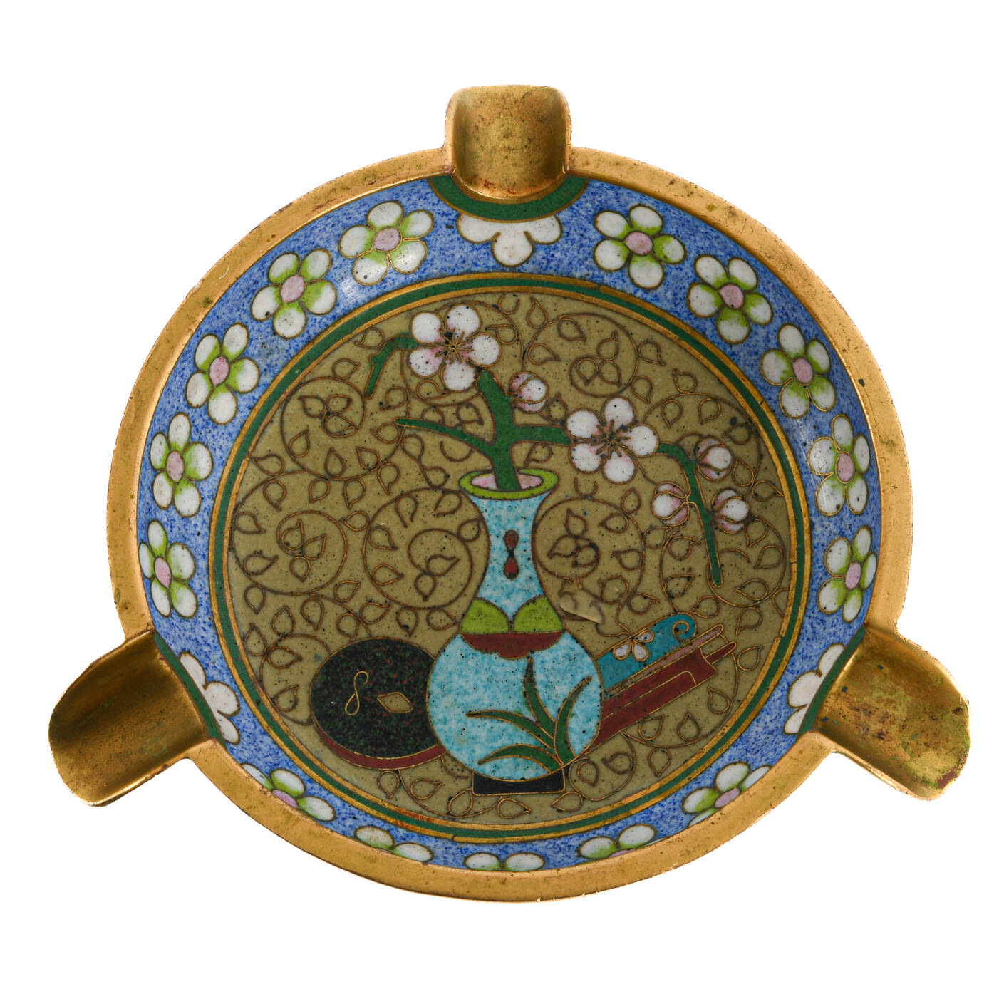 Chinese Floral Cloisonné Ashtray