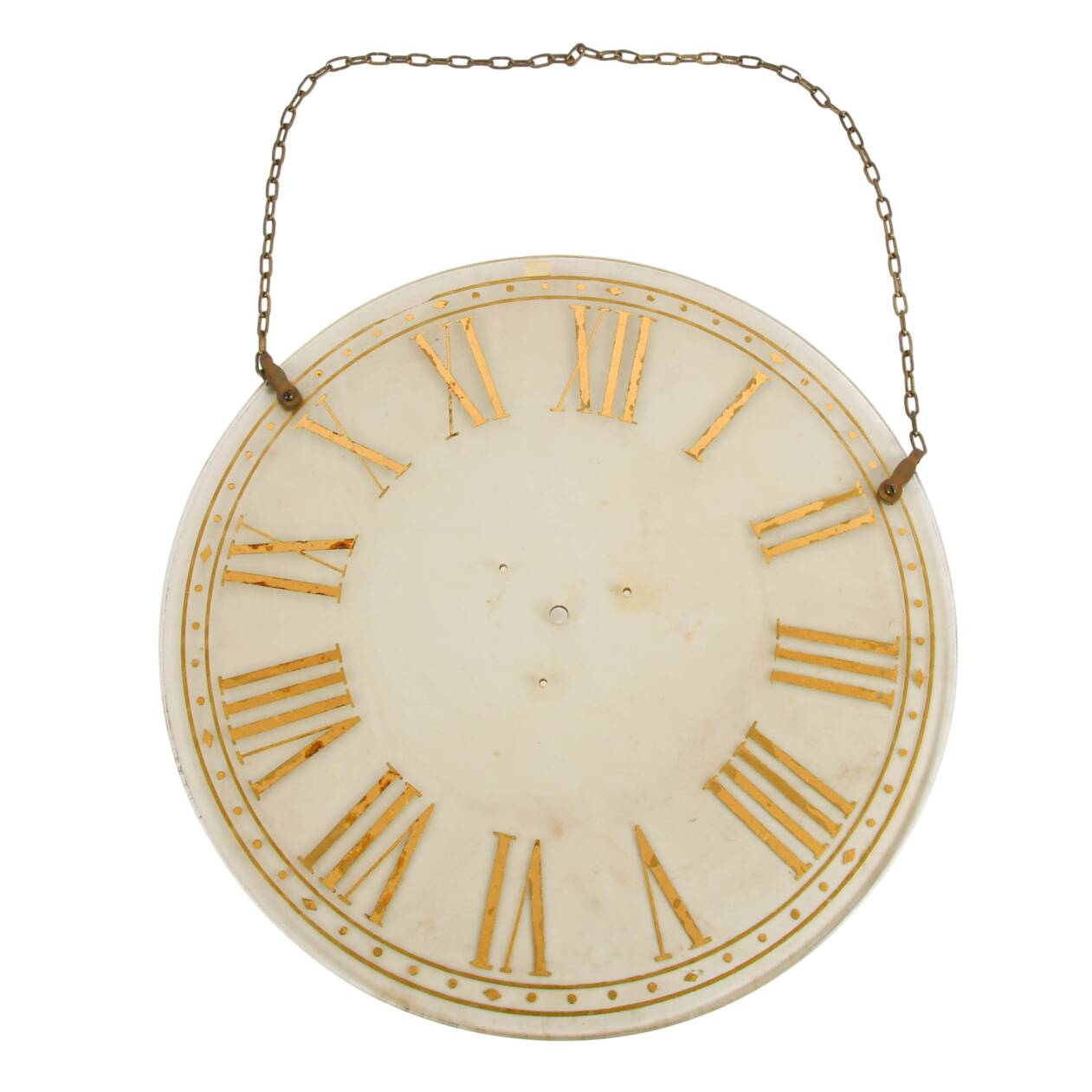 Oversized Glass Clock Face Hanging Wall Sculpture