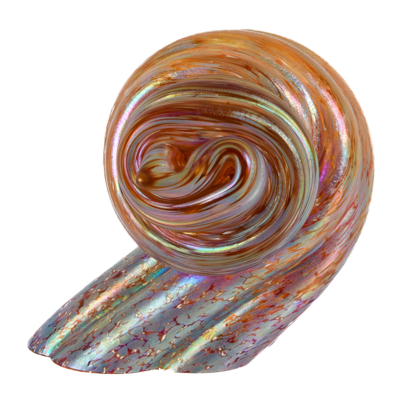 Signed Micheal Cohn Art Glass Seashell Paperweight