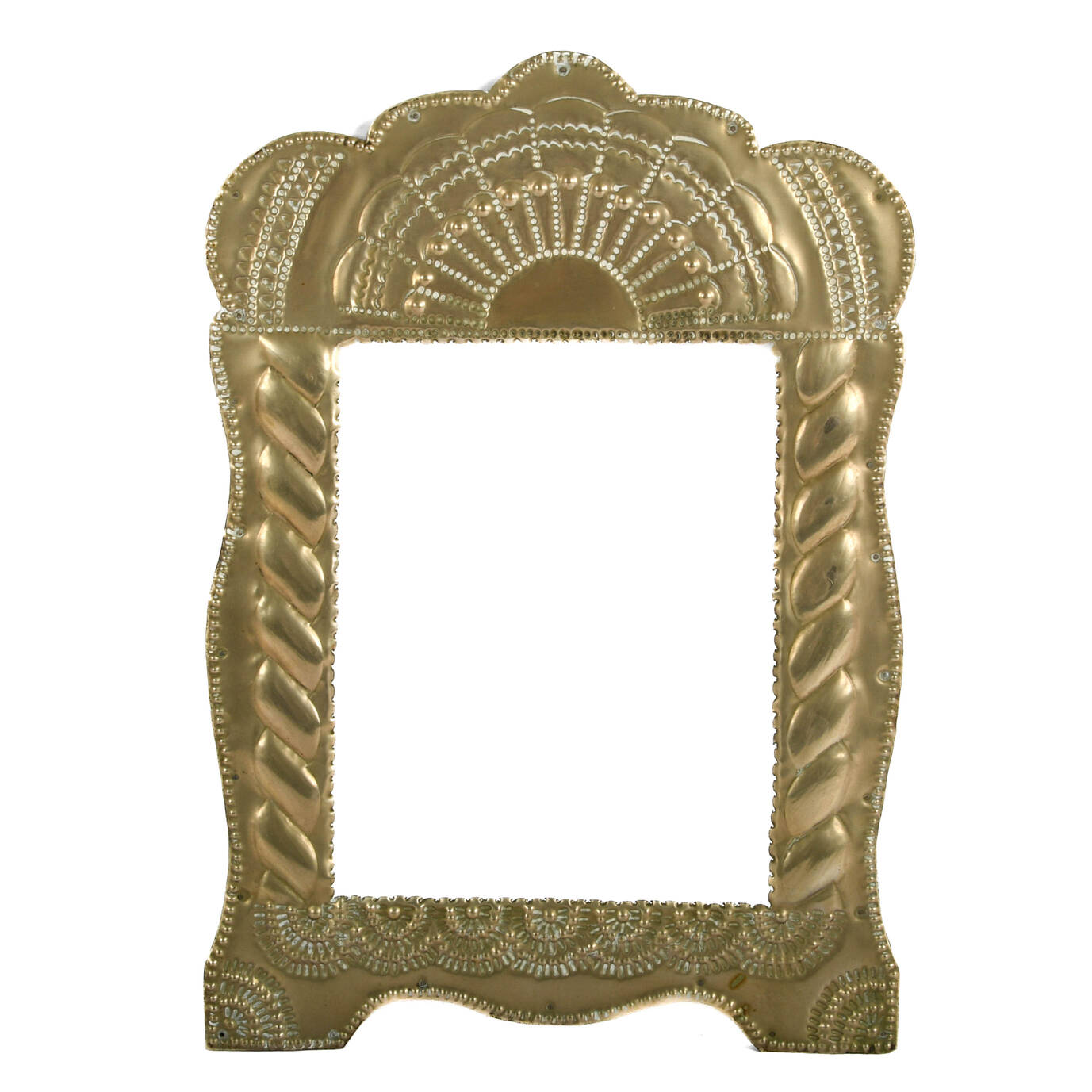 Antique Large Metal Repoussé Frame