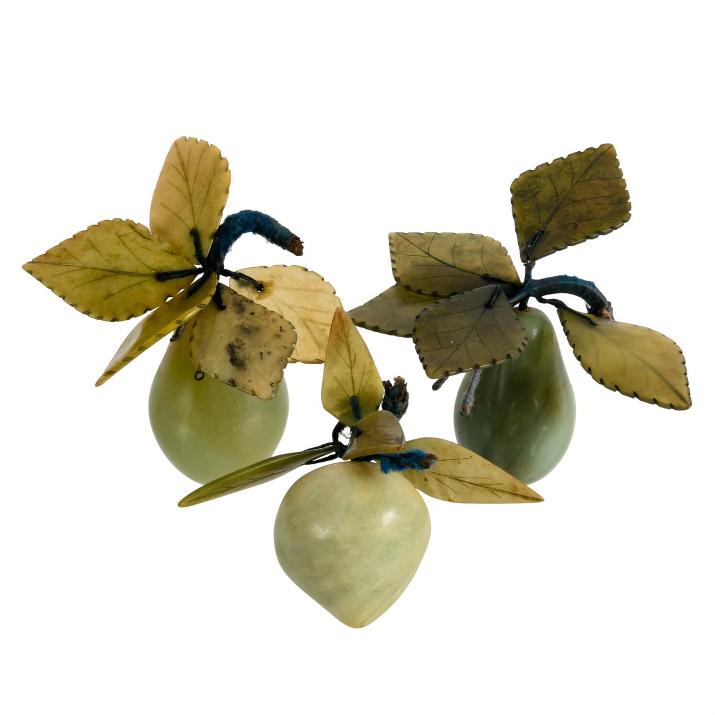 Three-Piece Grouping of Chinese Nephrite Jade Pears