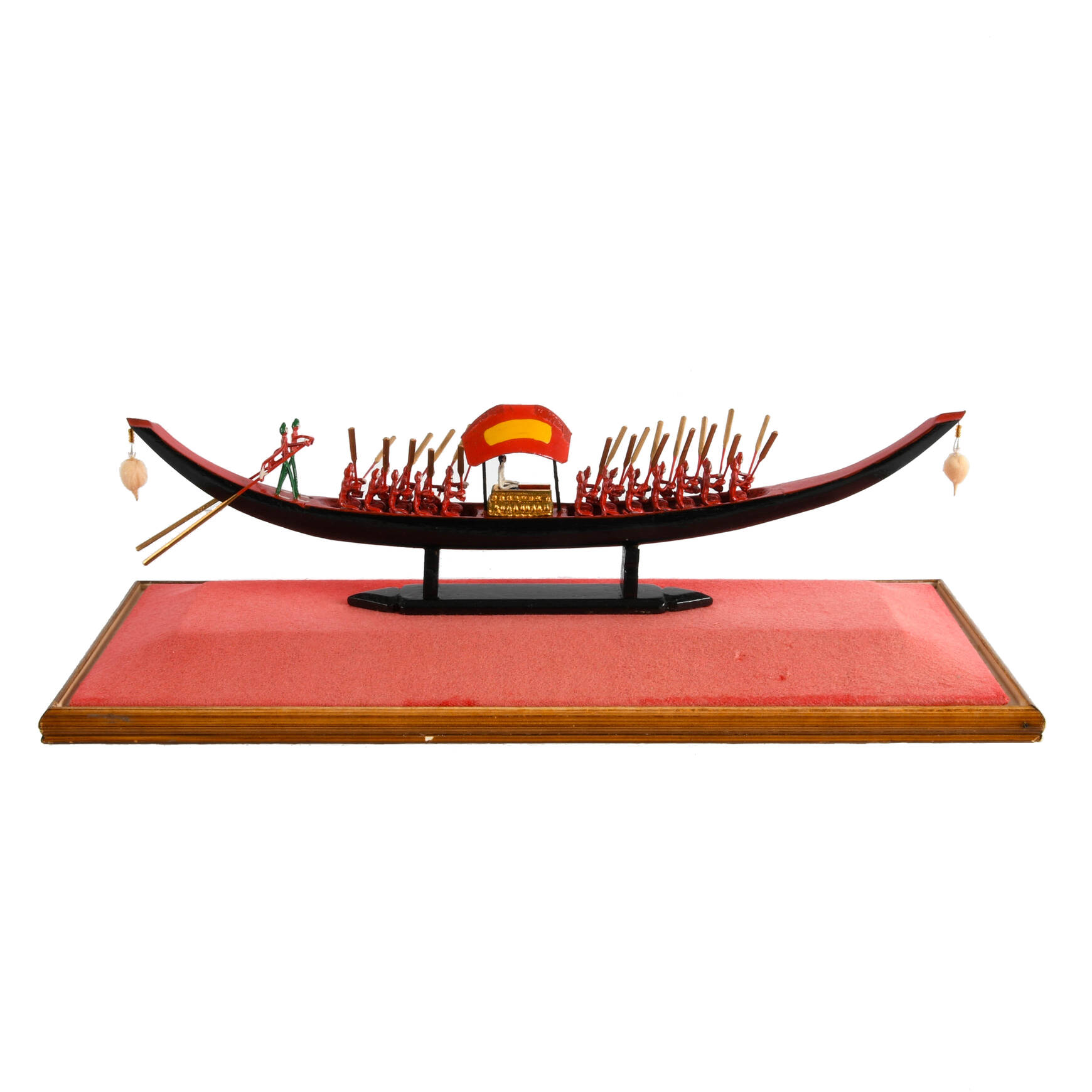 Scale Model of Royal Thai Barge in Glass Case