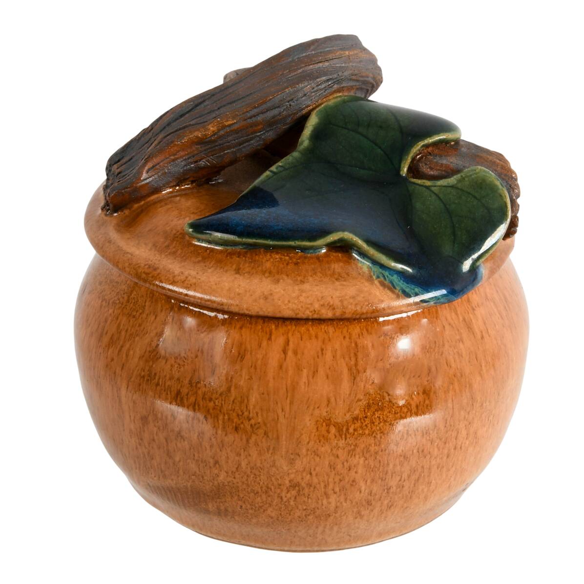 Signed Handmade Art Pottery Pumpkin Pot with Lid
